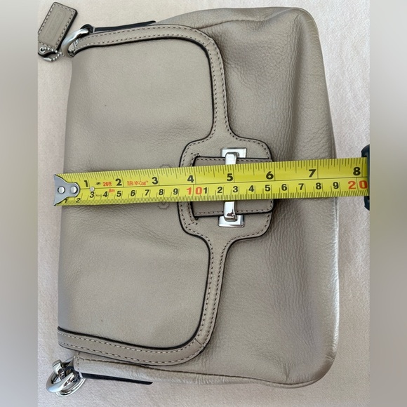 Coach Metallic Beige Leather Taylor Flap Bag - Picture 9 of 13